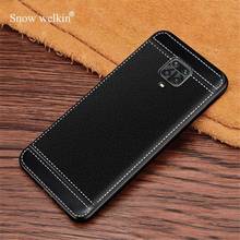 Capa de silicone luxuosa textura de couro macio, tpu para xiaomi redmi note 9 pro max 9s 6.67 polegadas capa traseira coque 2024 - compre barato