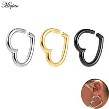 Miqiao 2 peças 316l aço cirúrgico coração orelha lóbulo oco plugue medidores de ouvido expansor piercing joias para o corpo 2024 - compre barato