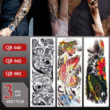 3 pcs/lot Full Arm Waterproof Temporary Tattoo Sticker Large Arm Sleeve Fake Tattoos For Men Women Colorful Arm Leg Sticker 2024 - buy cheap