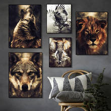 WTQ Canvas Painting Posters Wolf Lion Eagle Elephant Wall Art Nordic Posters and Prints Wall Art Picture Room Decor Home Decor 2024 - buy cheap