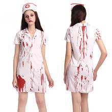 Костюм на Хэллоуин, ужас, медсестра, зомби, тихий Хилл, новый реальный экспорт, костюмы на Хэллоуин, призрак, медсестра, кровь, униформа вампи... 2024 - купить недорого