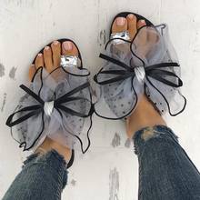 2021 Summer Slippers Slides Roman Style Fashion Women's Flat Rhinestone Bow-Knot Flip Flops Sandals Beach Shoes Plus Size 35-42 2024 - buy cheap