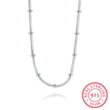 LEKANI Fine Jewelry 925 sterling silver choker necklace femme, minimalism snake chain bead necklaces for women joyas de plata 2024 - buy cheap