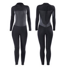 Traje de baño cálido de cuerpo entero para mujer, traje de buceo de 2mm, traje de buceo negro largo y corto 2024 - compra barato