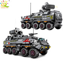 HUIQIBAO 811+pcs CN171 Transport Vehicle Building Blocks Military Truck Movie Wandering Earth Army Car Bricks Set Children Toys 2024 - buy cheap