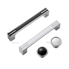 Cabinet Cupboard Hardware Silver Black Zinc Alloy Kitchen Drawer Handle Wardrobe Dresser Knob Nordic Style Square 2024 - buy cheap