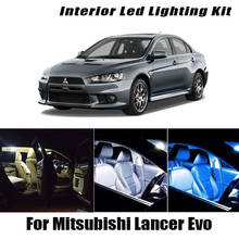 Canbus para mitsubishi lancer evo ix x 8 9 10 2010-2019, 8 peças, luz led, mapa interior do veículo, lâmpada da placa de identificação 2024 - compre barato