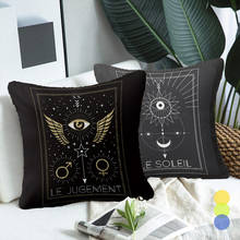 Tarot Black Cushion Cover Home Decor Sun and Moon Mysterious Throw Pillow Covers for Sofa Bedroom Decorative Pillowcase 45x45cm 2024 - buy cheap