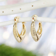 1Pair Elegant Hollow Round Water Drop Hoop Earrings For Women Trendy Chic Gold Color Carving Flower Circle Earrings Jewelry E766 2024 - buy cheap