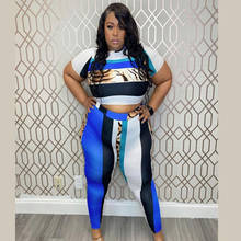 2pcs African Clothes Women 4XL Plus Size T Shirt High Waist Pants Fashion New Striped Print Ladies Clothing Africa Suit 2022 New 2024 - buy cheap