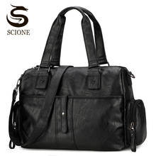 New Men Travel Handbags Male High Quality PU Leather Duffle Bag Large Capacity Shoulder Bags Business Office Tote Luggage XA64M 2024 - buy cheap