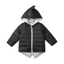 От 1 до 7 лет, Детская толстовка с капюшоном для маленьких мальчиков и девочек, зимнее плотное пальто на молнии, теплая куртка, верхняя одежда с объемным динозавром, куртки 2024 - купить недорого
