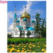 Russia building church Full Square/round Diamond Painting 5d diy  Diamond Embroidery picture by number Mosaic cross stitch decor 2024 - buy cheap