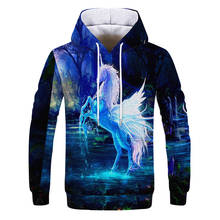 Angel wing Horse Braid 3D Print Sweatshirts Men Hoodies Tracksuit Pullover Autumn Winter Animals Hoody Hooded Coat Brand  S-4XL 2024 - buy cheap