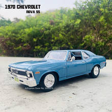 Maisto-Coche en miniatura de aleación de fundición azul, coche en miniatura de artesanía, colección de juguetes, herramienta de regalo, fundición a presión, 1:24 1970, Chevrolet Nova SS 2024 - compra barato