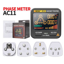 AC11 Digital Smart Socket Tester Voltage Test Socket Detector US/UK/EU Plug Ground Zero Line Phase Check RCD NCV Test Appliance 2024 - buy cheap