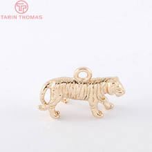 6PCS 11x18MM 24K Champagne Gold Color Plated Brass Tiger Charms Pendants High Quality Diy Jewelry Accessories 2024 - buy cheap