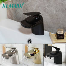 KEMAIDI Basin Faucet Black Waterfall Bathroom Faucets Hot Cold Water Basin Mixer Tap Chrome Waterfall  Sink Water Taps Crane 2024 - buy cheap