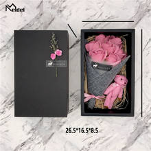 Meldel-jabón rosa de oso de flores artificiales, caja de regalo, flor rosa, regalo de cumpleaños, San Valentín y Día de la madre 2024 - compra barato