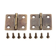 2Pc 38x34mm Antique Bronze Furniture Cabinet Drawer Door Butt Hinge Jewelry Wood Box Decorative Hinge Vintage Furniture Hardware 2024 - buy cheap