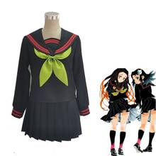 Anime Demon Slayer Kimetsu no Yaiba Cosplay Costume Kamado Nezuko Makomo JK School Uniforms Sailor Suit Women Outfit Custom Made 2024 - buy cheap