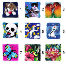 Animal Latch Hook Pillow Sets Forest Style Cushion Embroidered Crafts Latch Hook Rug Kits DIY For Punk Stripes Needlework 2024 - buy cheap