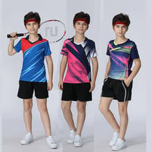 Camiseta de bádminton para niños y mujeres, uniforme y pantalón corto, tenis de mesa, Tenis 2024 - compra barato