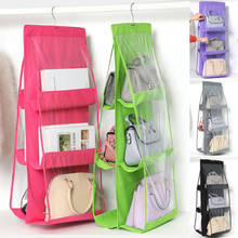 Hot sell 6 Pocket Hanging Handbag Organizer for Wardrobe Closet Transparent Storage Bag Door Wall Clear Sundry Shoe Bag 2021 NEW 2024 - buy cheap