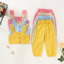 Pudcoco 2020 Toddler Kids Baby Girl Cute Outfits Sleeveless T-Shirt Top Pants Clothes Set 2024 - buy cheap