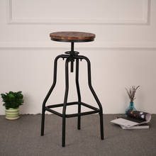 Барный стул IIndustrial стильный барный стул с регулируемой высотой поворотный барный стул s натуральный сосновый верх кухонный обеденный для завтрака стулья 2024 - купить недорого