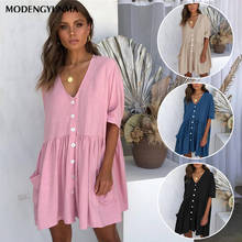 Vestido solto casual de meia manga para verão, roupas de maternidade para mulheres grávidas, vestidos gravidas para gravidez 2024 - compre barato