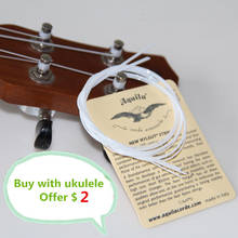Ukelele de 4 cuerdas, guitarra pequeña hawaiana blanca Aquila Soprano para concierto, accesorios de piezas de nailon, instrumentos musicales, 1-5 juegos, 21, 23 2024 - compra barato
