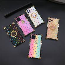 Luxury Glitter Love Heart Square Case for samsung s20 ultra s10e s9 plus s8 note 10 9 8 A71 A51 A70 50 A40S 30 20S bracket cover 2024 - купить недорого