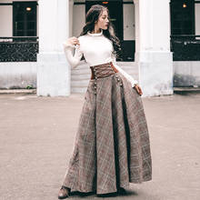 Autumn Winter Vintage England Style Elegant Knitted Two Piece Sets Sweater+Lace-up High Waisted Maxi Skirt Matching Set 2024 - buy cheap