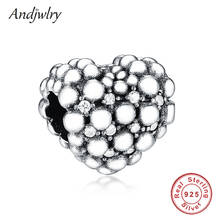 925 Sterling Silver Beaded Sparkling Heart Charm Fit Original  Charms Bracelet 925 Silver Charm DIY Jewelry Berloque 2024 - buy cheap