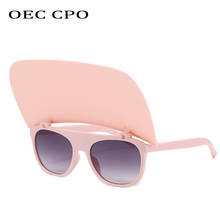 OEC CPO Oversized One Piece Lens Sunglasses Women Goggles Men Flip Up Square Sun Glasses Female Shades Double Eyewear UV400 O974 2024 - buy cheap
