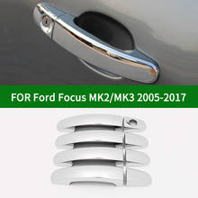 For Ford Focus MK2 MK3 2005-2017 Accessory glossy chrome silver car side Door Handle Covers Trim 2006 2007 2008 2009 2010 2012 2024 - buy cheap