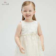 DB16925-vestido de malla con bordado floral para niña, vestido de fiesta de moda para niño, ropa infantil de lolita 2024 - compra barato