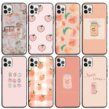 Pêssego rosa peachy padrão caso de telefone para apple iphone 13 12 11 pro max mini x xr xs max 7 8 plus se 2020 capa coque 2024 - compre barato