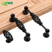 Vintage Antique Black zinc alloy Cabinet Handles Hollow Out Birdcage Handles Drawer Knobs Wardrobe Door Pullers Furniture Handle 2024 - buy cheap