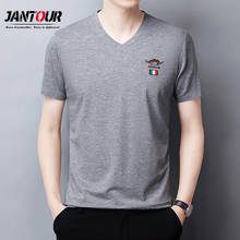 Jantour Summer Modal soft T shirts Men Short Sleeve T-shirt Blue Grey Solid Color Casual Tee Shirt Tops Boy Large sizeM-4XL 2024 - buy cheap