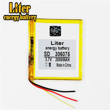 3.7V 2000mAh Lithium Polymer LiPo Rechargeable Battery cells power For PAD GPS  Vedio Game E-Book Tablet PC Power Bank 306075 2024 - buy cheap