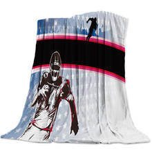 Cobertor de lã macio quente americano futebol estrela fofo cobertor para cama esportes inverno almofada de flanela 2024 - compre barato
