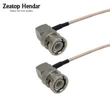 1Pcs BNC 2 Dual Male Connector Right Angle BNC Male to 90 Degree BNC Male Plug RF Connector RG316 Pigtail Jumper Cable 2024 - buy cheap