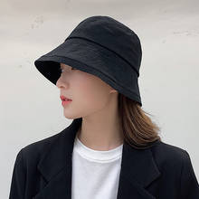 Chapéu de sol preto para verão, chapéu de sol para mulheres, aba pequena coreana, chapéus de pesca, chapéu japonês panamá hip-hop, bonés bob 2024 - compre barato
