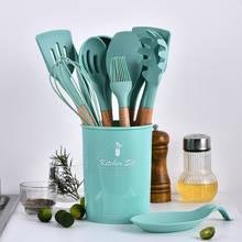 12Pcs Silicone Kitchen Utensils Set 5 Colors Cooking Tools Set With Storage Box Spatula Soup Spoon Kitchen Tools 2024 - buy cheap