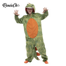 Reneecho Boys Jurassic World Dinosaur Costume Dinosaur Onesie Girls Hood Jumpsuit Pajama Sleepwear Halloween Costume Child 2024 - buy cheap