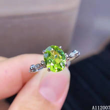 KJJEAXCMY-Anillo de peridoto natural con incrustaciones, joyería fina de Plata de Ley 925, delicado, nuevo, anillo de piedras preciosas femeninas, soporte encantador a prueba 2024 - compra barato