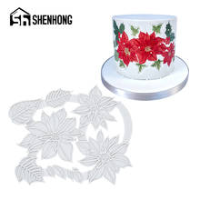 SHENHONG-Molde de silicona para Fondant, herramientas de decoración de postres, pasta de azúcar y flores de Navidad 2024 - compra barato