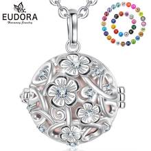 Eudora 20 mm fashion Harmony Bola Ball Peach Flower Locket Pendant fit Chime Ball angel caller Necklace Jewelry For Women K376 2024 - buy cheap